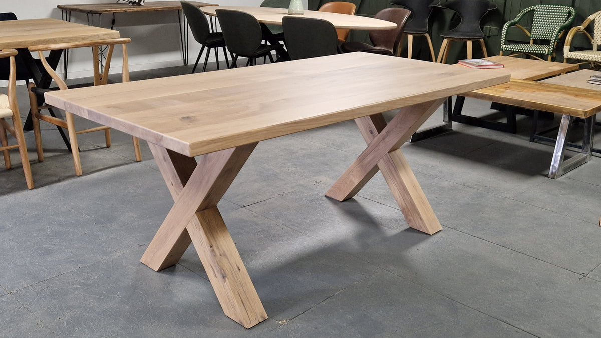 Solid red deals oak dining table