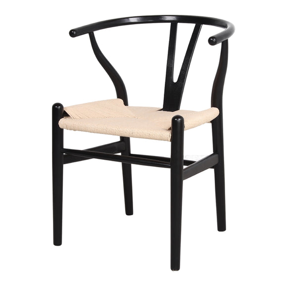 Wishbone dining chairs, black frame natural seat  €70 off original price, last few remaining